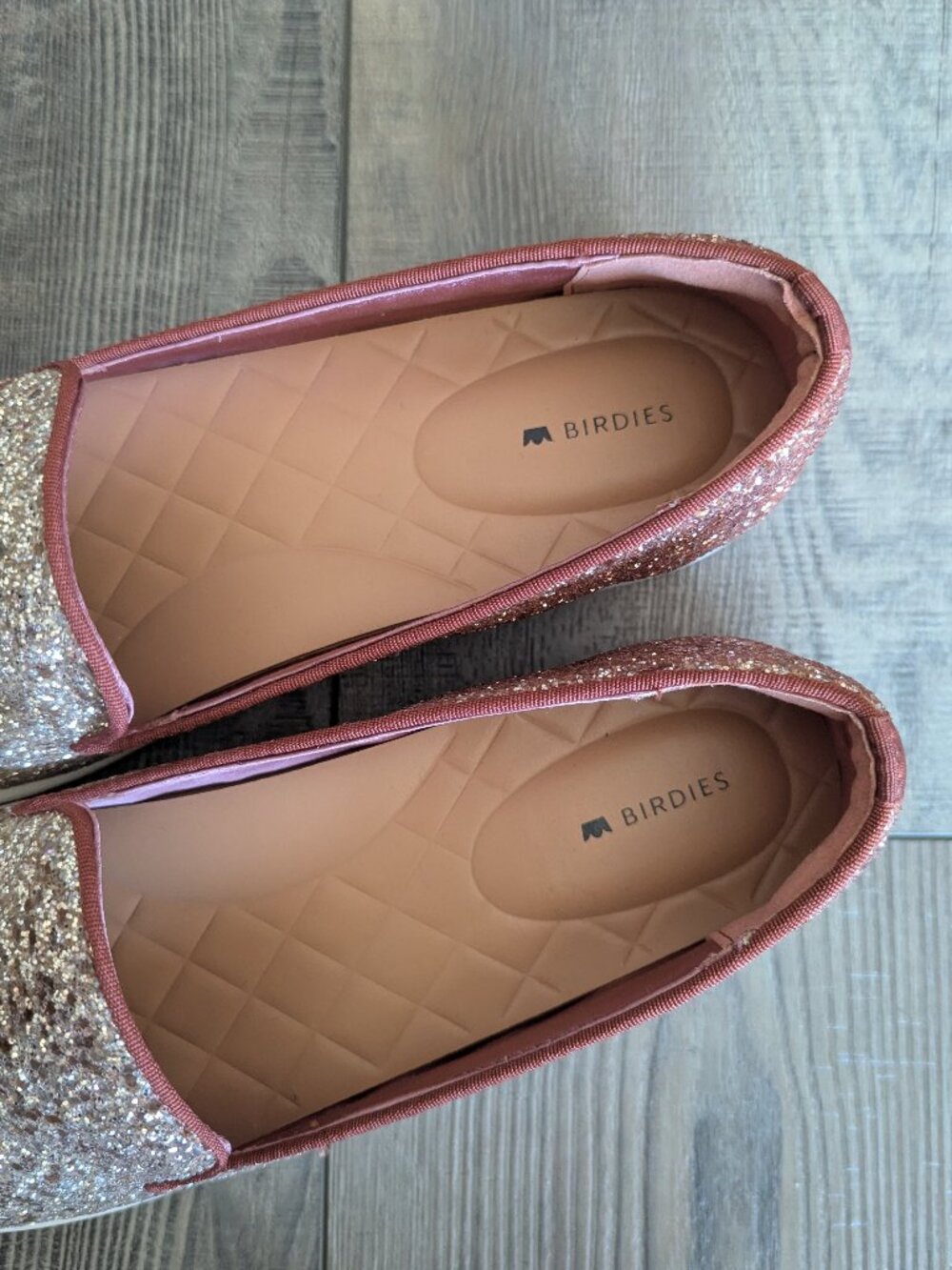 Birdies Women The Swift Slip On Sneaker Pixie Dust Ombre Glitter Cream Pink 10.5 - Picture 5 of 9
